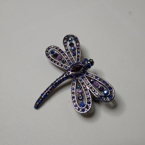 Blue And Purple Dragonfly Brooch - Picture 4 of 15